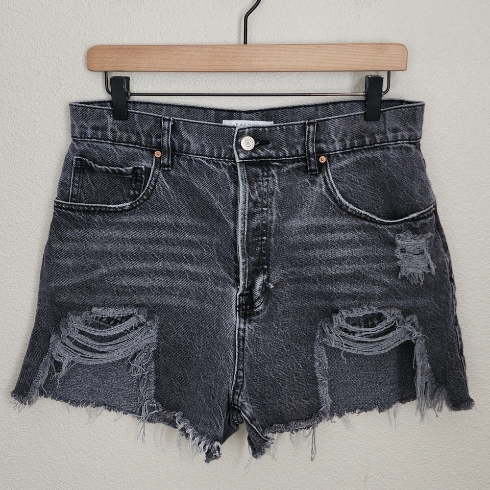 PacSun High Rise Icon Distressed Jean Shorts - Picture 1 of 8